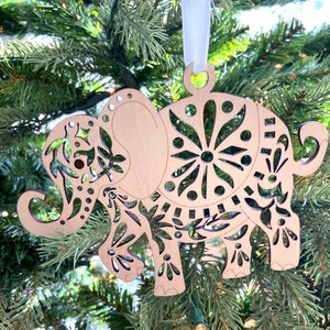 Elephant Wood Ornament