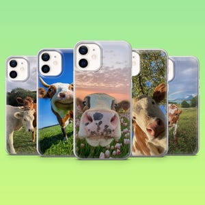 Cow Phone Case Farm Animal Cute Cow Cover for iPhone 16 Pro, 15, 14, 13, 12, Samsung S25, S23, S24, S22, A16, A55, A25, Pixel 9Pro, 8A