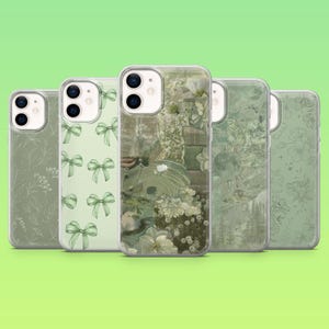 Sage Green Phone Case Nature Cottage Core Cover for iPhone 16 Pro, 15, 14, 13, 12, Samsung S25, S24, S23+, S22, A16, A55, Pixel 9 Pro, 8A