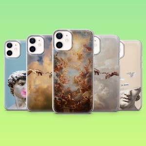 Michelangelo Phone Case Renaissance Sculpture Cover for iPhone 16 Pro, 15, 14, 13, 12, Samsung S25, S23, S24, S22, A16, A55, Pixel 9, 8A