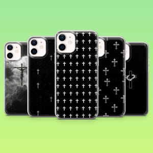Jesus Cross Phone Case Christian Jesus Cover for iPhone 16 Pro, 15, 14, 13, 12, Samsung S25, S23, S24, S22, A16, A55, Pixel 9Pro, 8