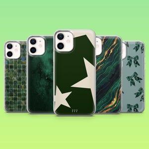 Emerald Phone Case Minimalist Green Aesthetic Cover for iPhone 16 Pro, 15, 14, 13, 12, Samsung S25, S24, S23+, S22, A16, A55, Pixel 9 Pro, 8