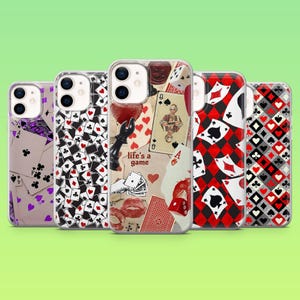 Playing Cards Phone Case Poker Card Deck Cover for iPhone 16 Pro, 15, 14, 13, 12, Samsung S25, S23Fe, S24Ultra, S22, A16, A55, Pixel 9Pro, 8
