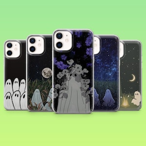 Ghost Phone Case Spooky Horror Cover for iPhone 16 Pro, 15, 14, 13, 12, Samsung S25, S23, S24, S22, A16, A55, Pixel 9Pro, 8