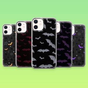 Bat Phone Case Vampire Goth Cover for iPhone 16 Pro, 15, 14, 13, 12, Samsung S25, S23, S24, S22, A16, A55, Pixel 9Pro, 8