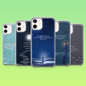Bible Verse Phone Case Christian Scripture Cover for iPhone 16 Pro, 15, 14, 13, 12, Samsung S25, S23, S24, S22, A16, A55, Pixel 9Pro, 8