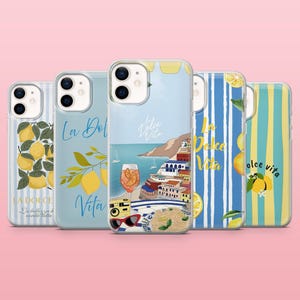 La Dolce Vita-telefoonhoesje Italian Saying Summer Cover voor iPhone 16e, 15 Pro, 14, 13, 12, Samsung S25, S23, S24+, S22, A16, A55, Pixel 9, 8A