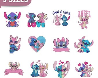 Lilo and Stitch Embroidery Design, Stitch Embroidery file, Lilo Machine Embroidery File (Digital Embroidery Patterns) 3 Sizes