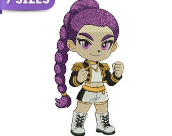 Rumi Kpop Embroidery Design, Huntrix Demon Hunters (Instant Download)