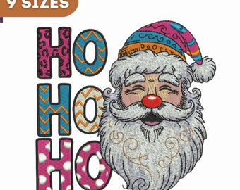 Christmas Ho Ho Ho Embroidery Design, Christmas Machine Embroidery File Instant Download, 9 Sizes