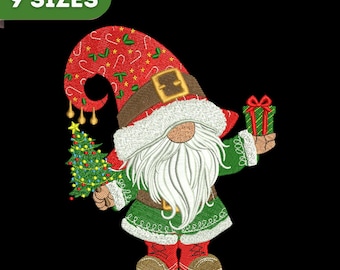 Santa embroidery design, Merry Christmas embroidery file, 9 sizes, Instant download