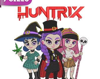 Huntrix Girls Embroidery Design, Kpop Demon Hunter (Instant Download)