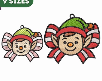 FSL Weihnachtself Ornament: Freistehende Wichtel-Spitzenstickerei (Digitaler Download)