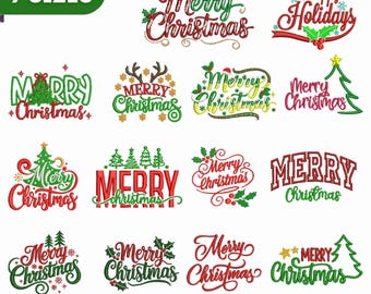 Frohe Weihnachten Stickmuster Designs Mega Bundle (Digitaler Download)
