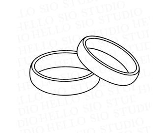 Ilustracja obrączek ślubnych w formacie SVG | Plik Cricut Cut Clipart
