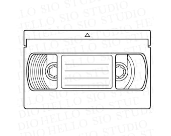 VHS Tape SVG Clip Art |  Retro 1990s Vector Cut File Template