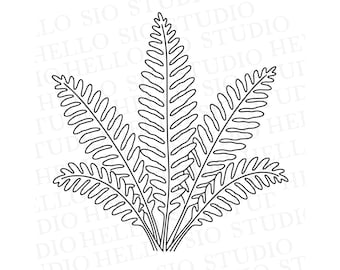 Tropical Fern SVG | Leaf Cutting File Template
