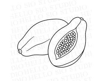 Papaya SVG | Tropical Fruit Vector Cut File