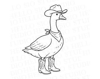 Cowgirl Goose SVG | Geese in Cowboy Har Cut File