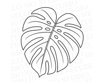 Monstera Leaf SVG | Tropical Cutting File Template