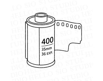 Projekt SVG filmu 35 mm | Plik wektorowy do cięcia filmu retro