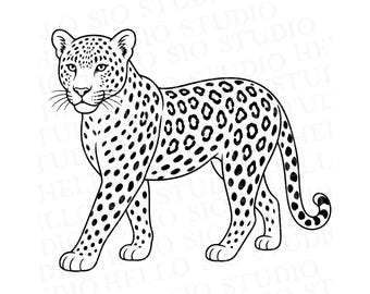Leopard SVG | Big Cat Cut File Template