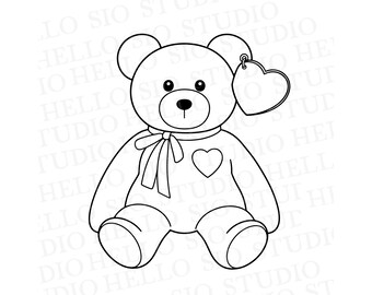 Ilustracja Misia z lat 90. w formacie SVG | Plik Cricut Cut Teddy Bear