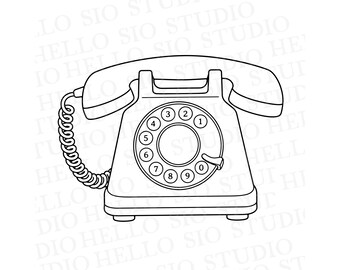 Vintage Rotary Phone SVG Design | Retro Telephone Vector Cutting File