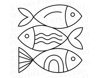 Abstract Fish SVG | Summer T-shirt Vector Design