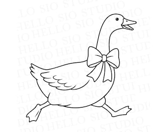 Archivos de corte vectorial SVG/Doodle de ganso con lazo