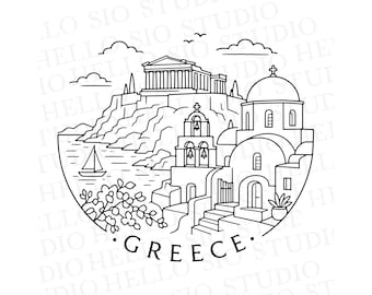 Greek Scene SVG | Greece Holiday T-shirt PNG