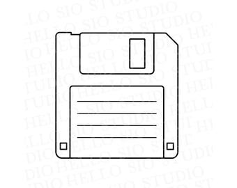 Projekt dyskietki SVG | Plik do cięcia wektorów analogowych w stylu retro