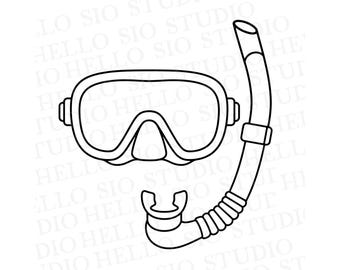 Goggles and Snorkel SVG | Scuba Diving Vector Clip Art
