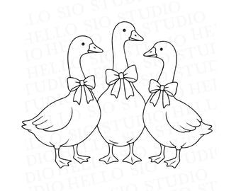 Archivos de corte vectorial SVG/Doodle de ganso con lazo