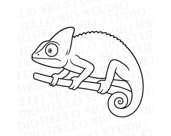 Chameleon SVG | Tropical Reptile Vector Graphic