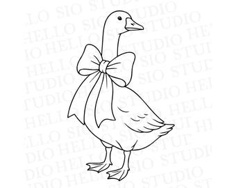 Archivos de corte vectorial SVG/Doodle de ganso con lazo