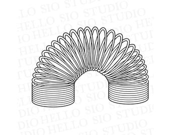 Ilustracja SVG zabawki retro spring | Plik Cricut Cut Clipart