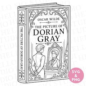 The Picture of Dorian Gray Book SVG | Victorian Gothic Novel Vector Clip Art