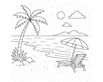 Beach Scene SVG | Summer Vector Clipart