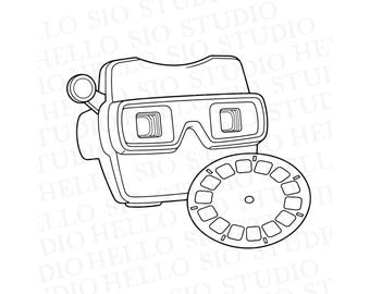 Vintage View Finder SVG Illustration | Retro Cricut Cut File Clipart