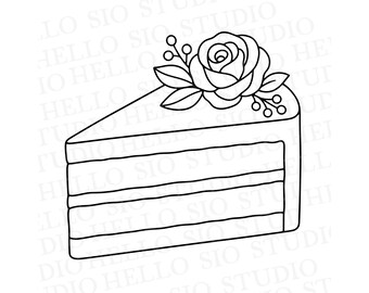 Projekt SVG kawałka tortu weselnego | Plik do cięcia wektorowego