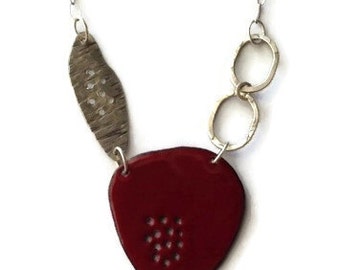 Enamel and Silver Necklace
