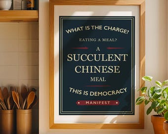 Retro Succulent Chinese Meal Poster: Funny Kitchen Typographical Print (Digital Download)