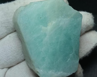 Cristal bruto de água-marinha natural - Mineral de água-marinha em estado bruto, tamanho 47 x 40 mm.