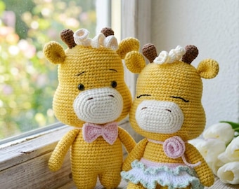 Giraffe Crochet Pattern Amigurumi PDF Digital Download Cute Animal Couple Stuffed Toy Tutorial DIY Handmade Nursery Decor Gift for Crafters