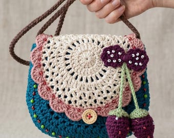 Strawberry Crochet Bag Pattern PDF Digital Download Fruit Purse Tutorial Crossbody Handbag Amigurumi Tutorial DIY Fashion Accessory Kid Gift