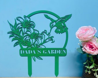 Personalized Garden Metal Sign with Stake – Custom Yard Art for Gardener, Gift for Mom or Grandma, Outdoor Garden Decor