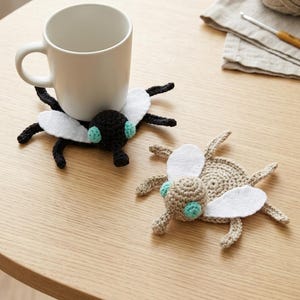 Fly Crochet Pattern Bug Coaster PDF Digital Download Insect Home Decor Tableware Tutorial Intermediate Amigurumi Project DIY Craft Gift