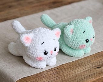 Cat Crochet Pattern Amigurumi PDF Digital Download Cute Sleeping Kitten Stuffed Animal Tutorial Cat Lover Gift DIY Handmade Plushie Project