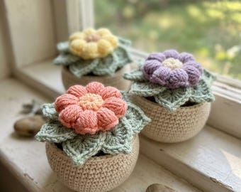 Flower Pot Crochet Pattern Amigurumi PDF Digital Download Potted Plant Tutorial DIY Handmade Home Decor Desk Accessory Gift for Garden Lover